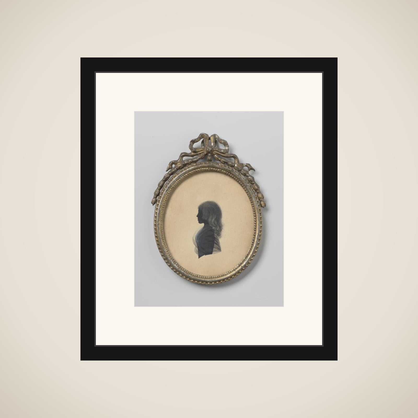 Silhouet portret van een girl framed