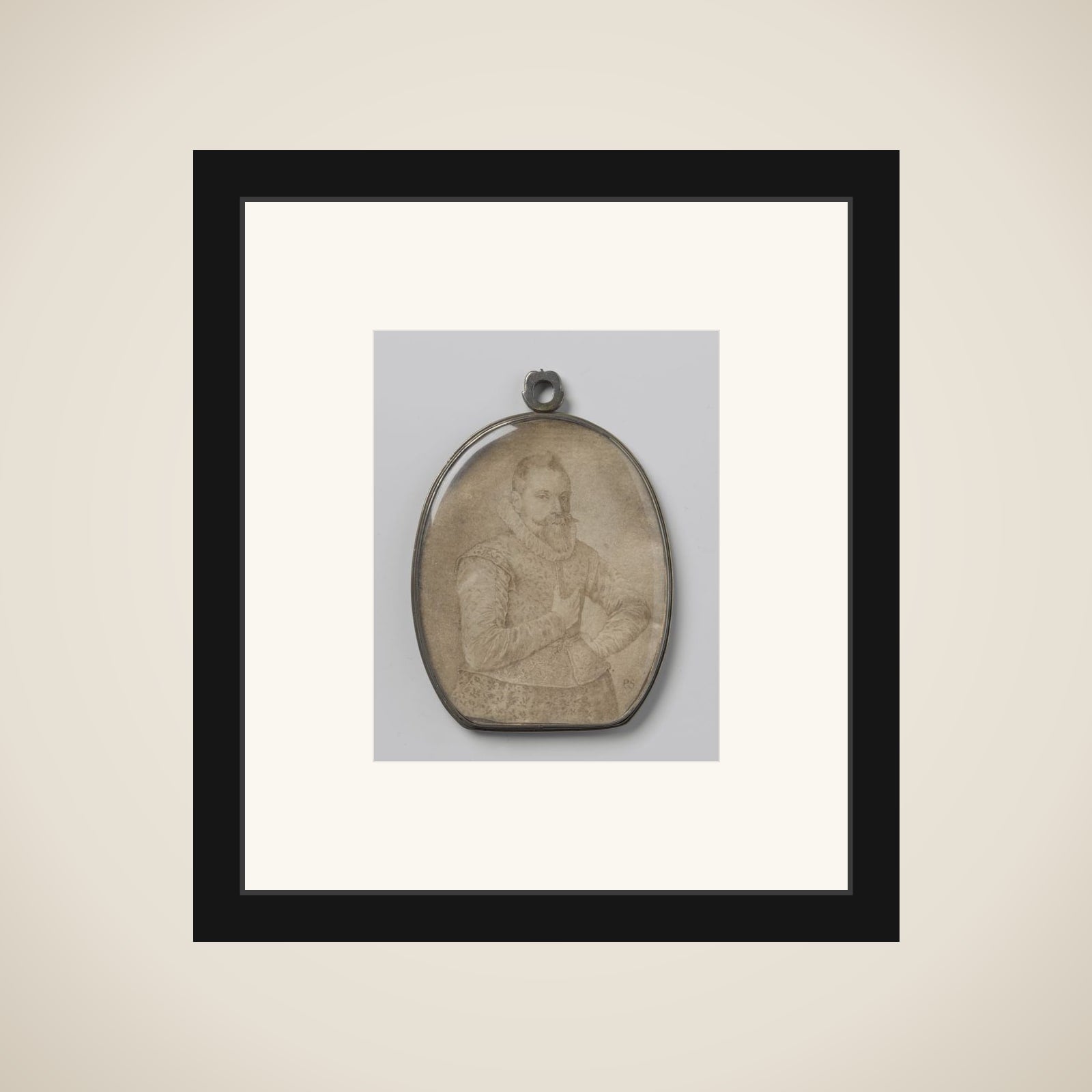 Portrait of een man framed
