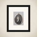 Portrait of een vrouw with een zwarte sjaal framed