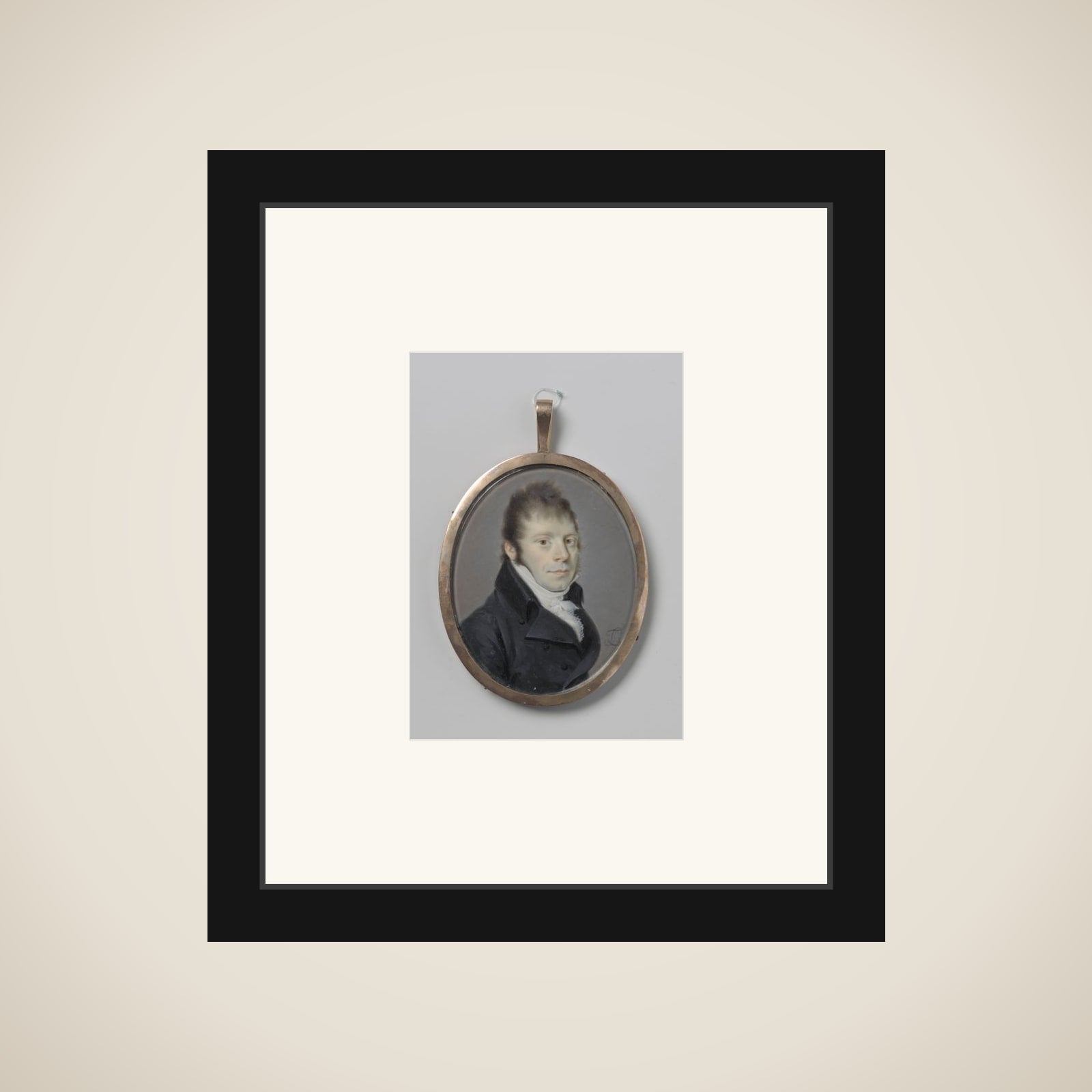 Portrait of een man framed