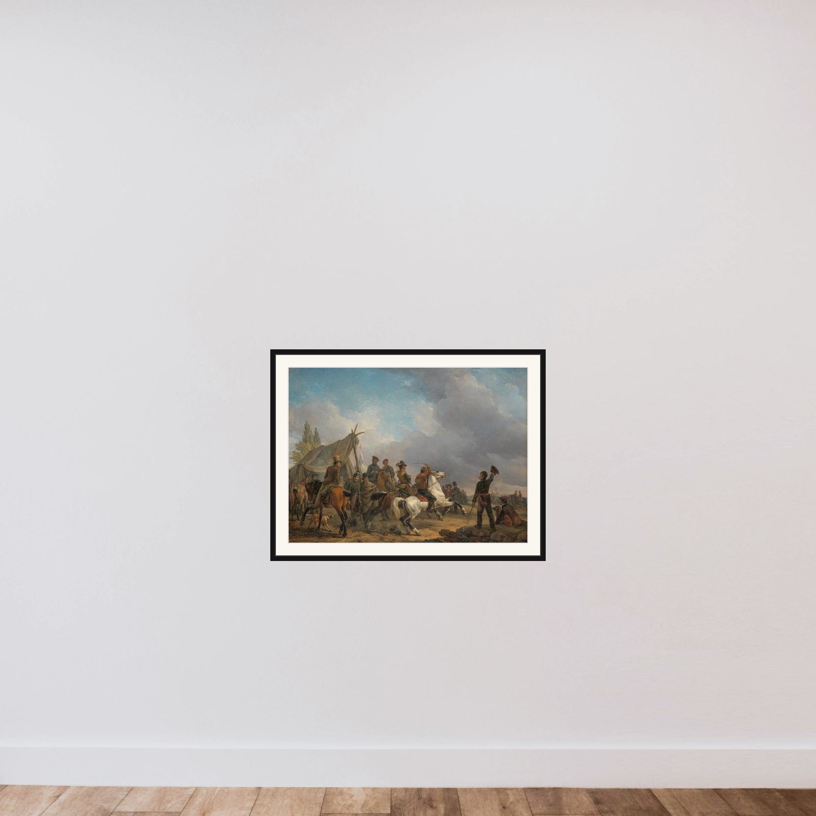 The Horse Race framed — shown to scale