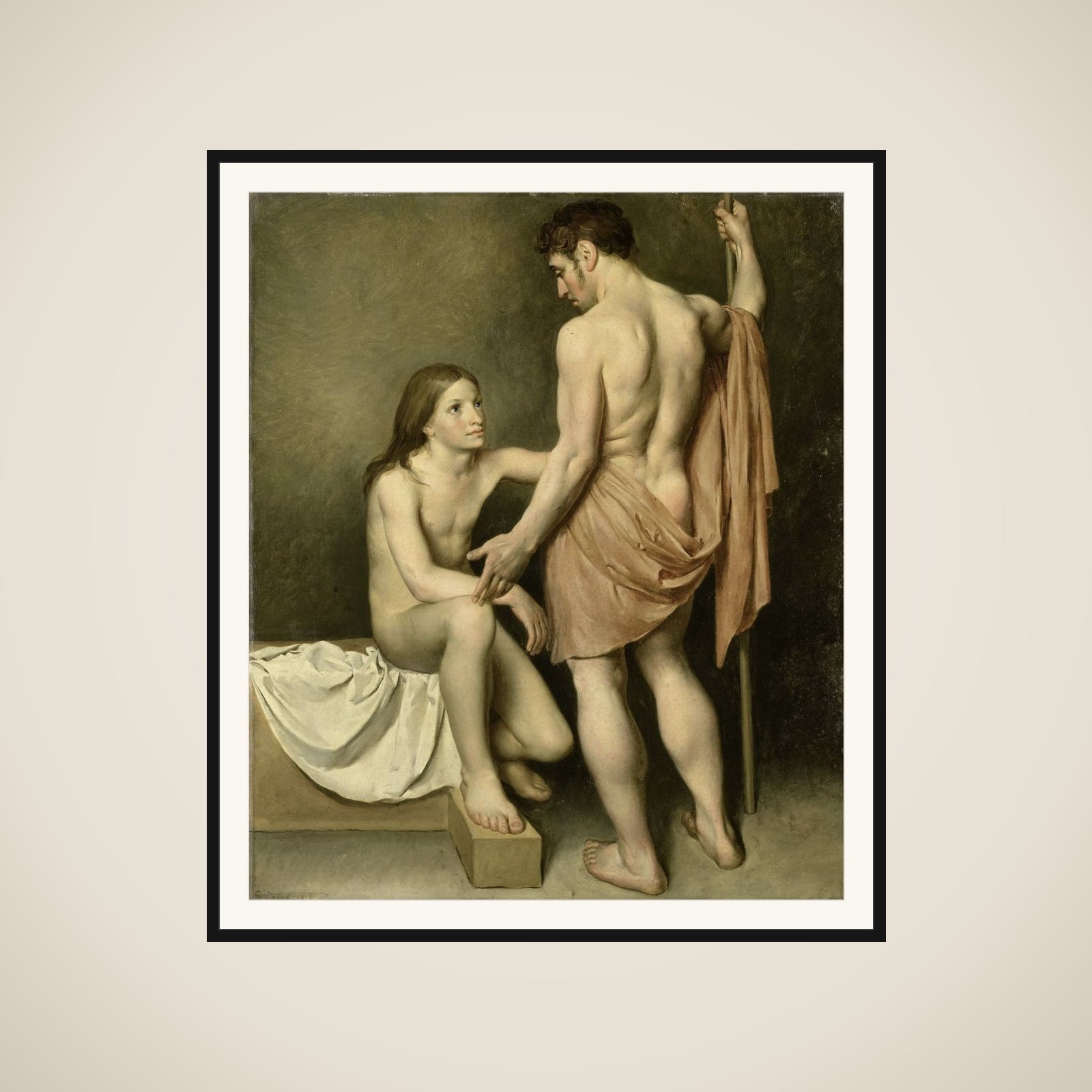 Academic Study of a Man and a Woman framed