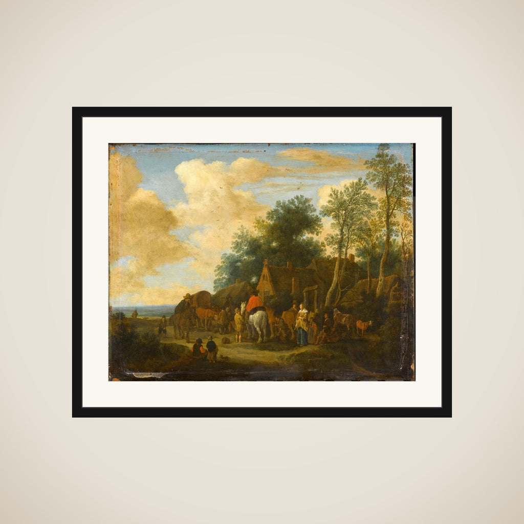 Halting at a Roadside Inn framed