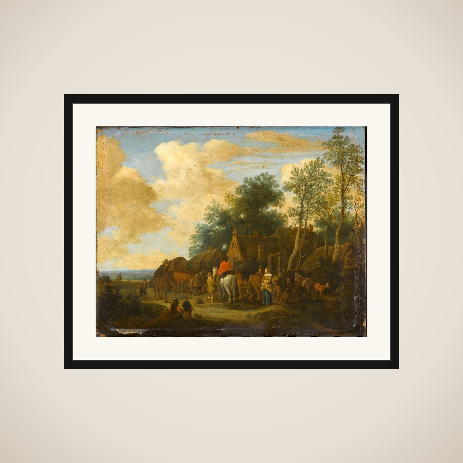 Halting at a Roadside Inn framed