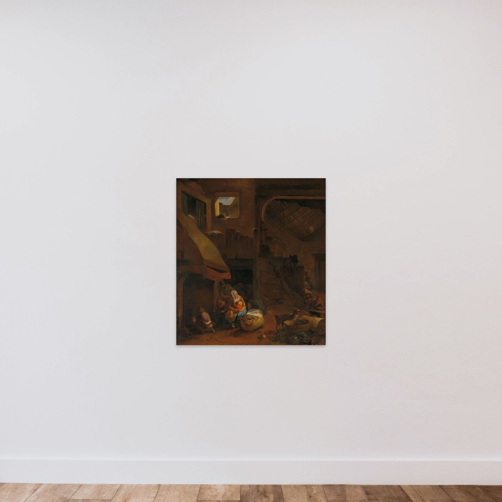 Interior of a peasant hut unframed — shown to scale