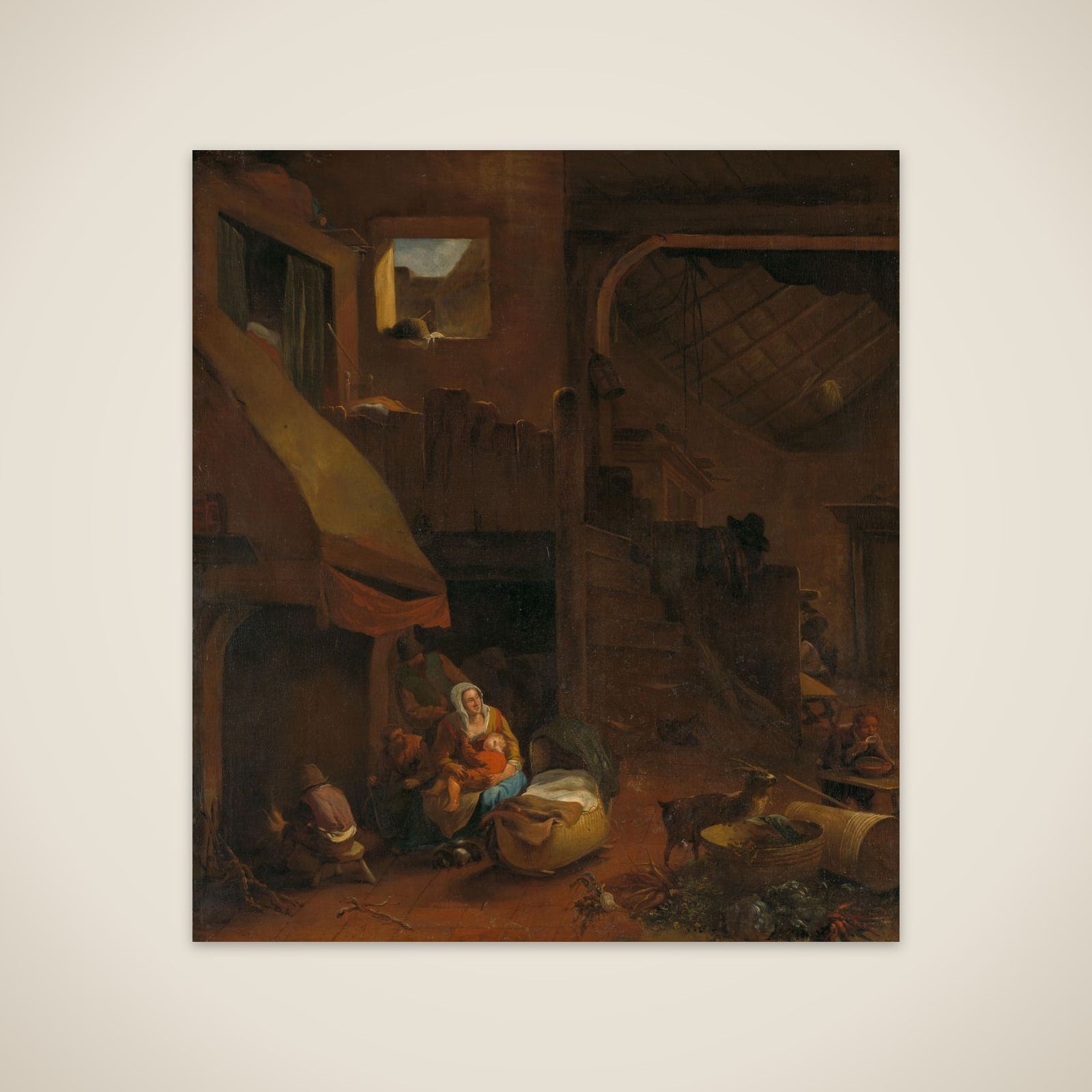 Interior of a peasant hut unframed print