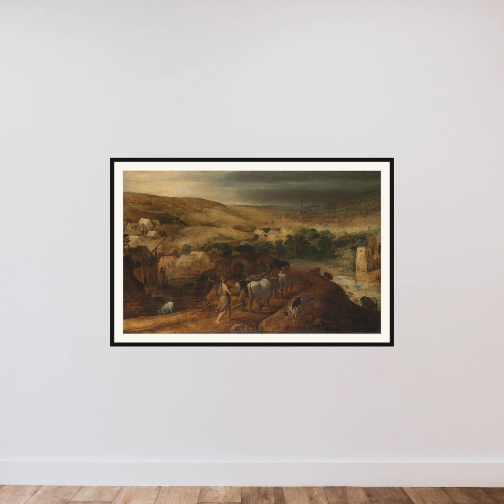 Hercules Steals the Oxen of Geryon framed — shown to scale