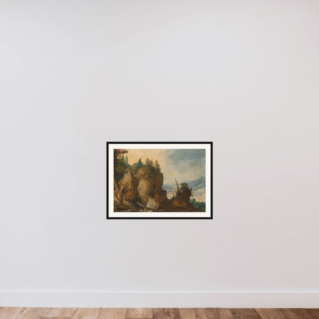 Mountain view framed — shown to scale