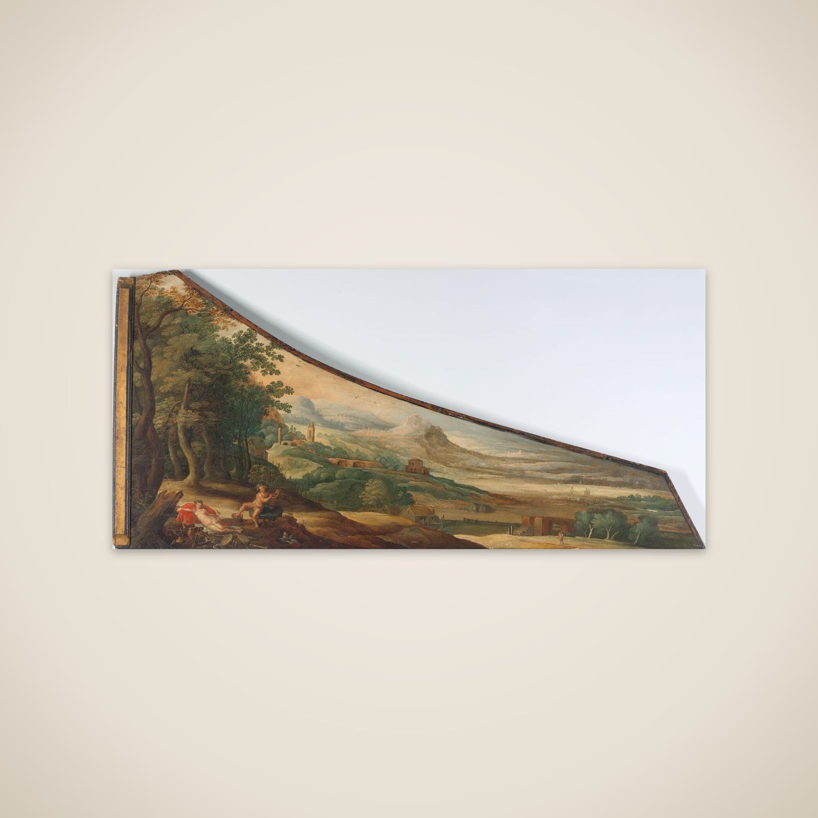 Painting on a harpsichord lid with the death of Euridice unframed print