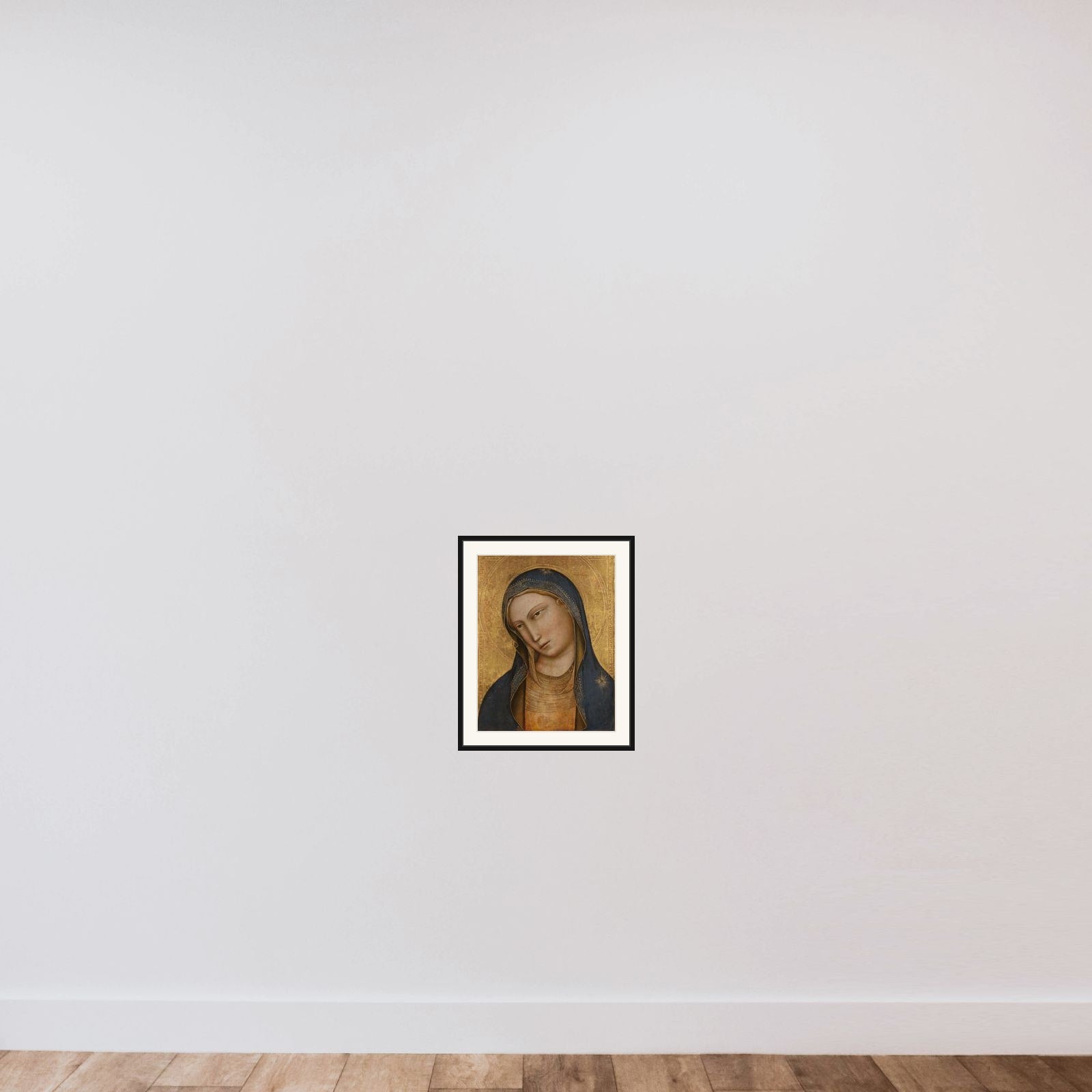 Bust of Saint Mary (formerly entitled Madonna) framed — shown to scale