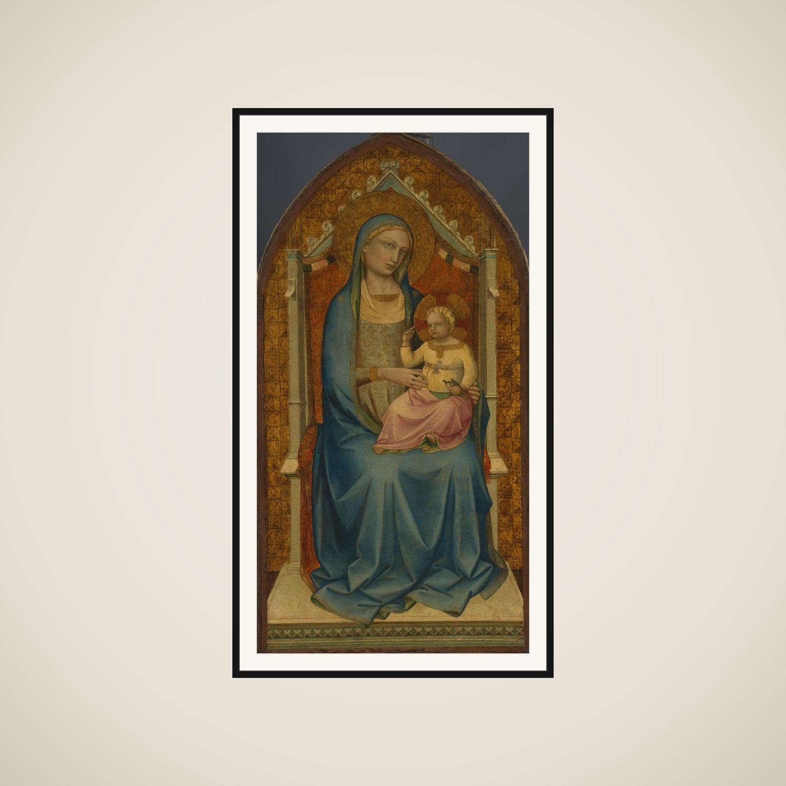 Virgin and Child framed