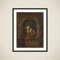 Woman Watering a Plant framed