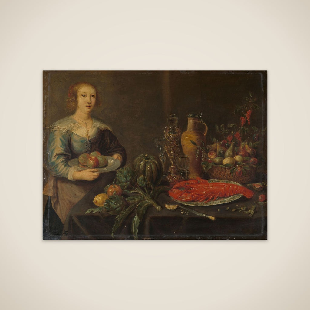Servant by a Larder Table unframed print