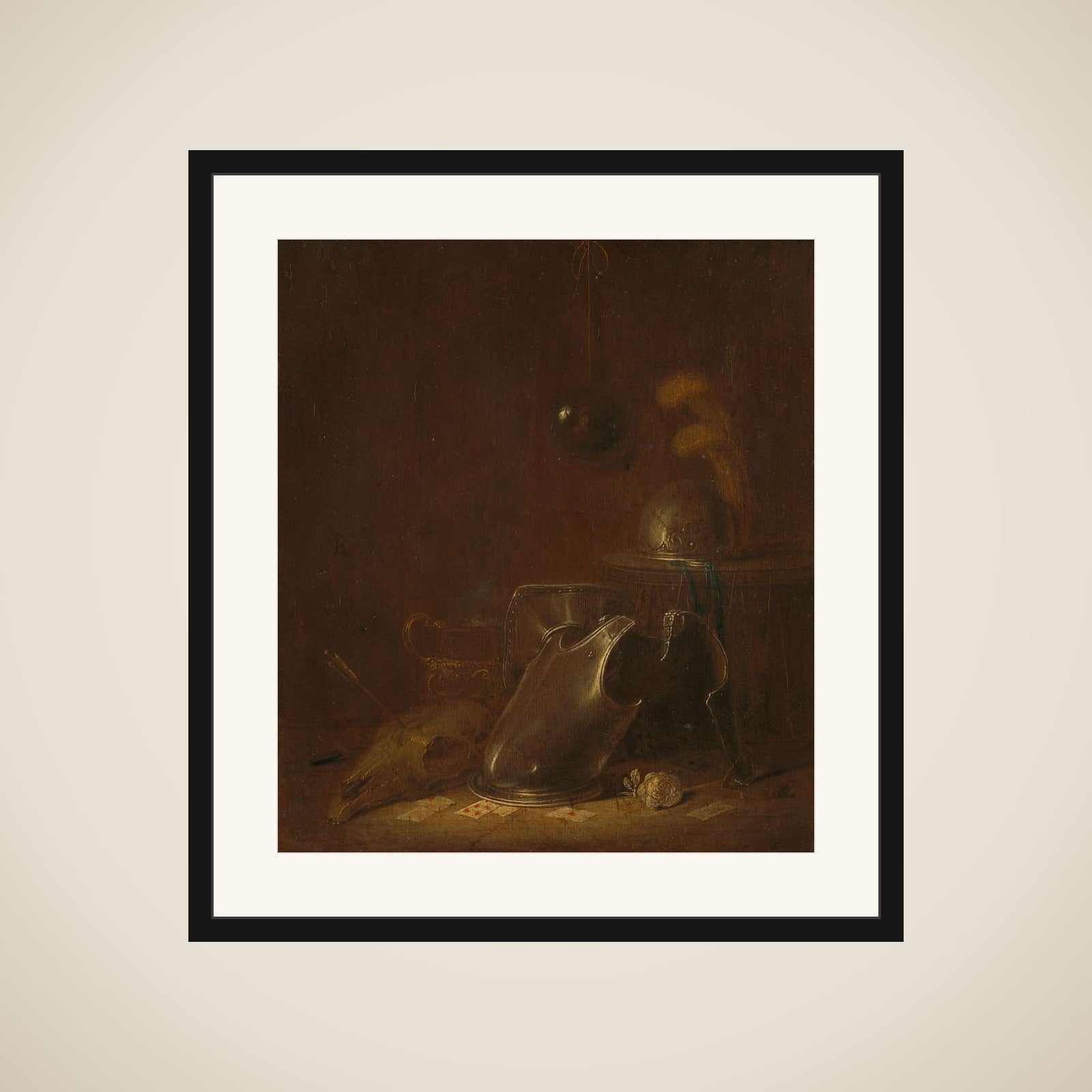 Still life with Implements of War framed