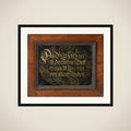 Behind-Glass Painting with Calligraphed Saying: The Blood of Jesus Christ the Son of God Purifies us from all Sin framed