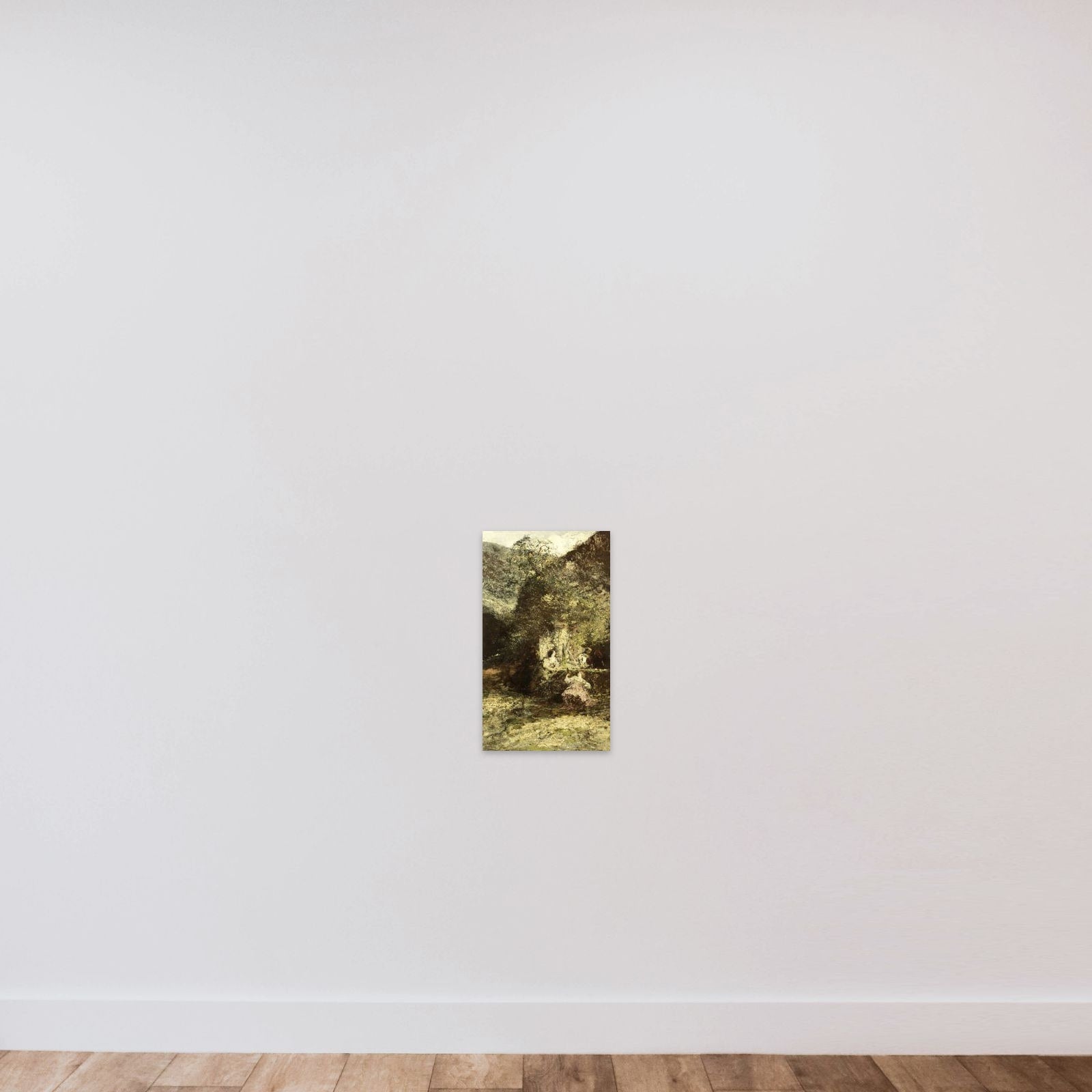 Figures near a Fountain unframed — shown to scale