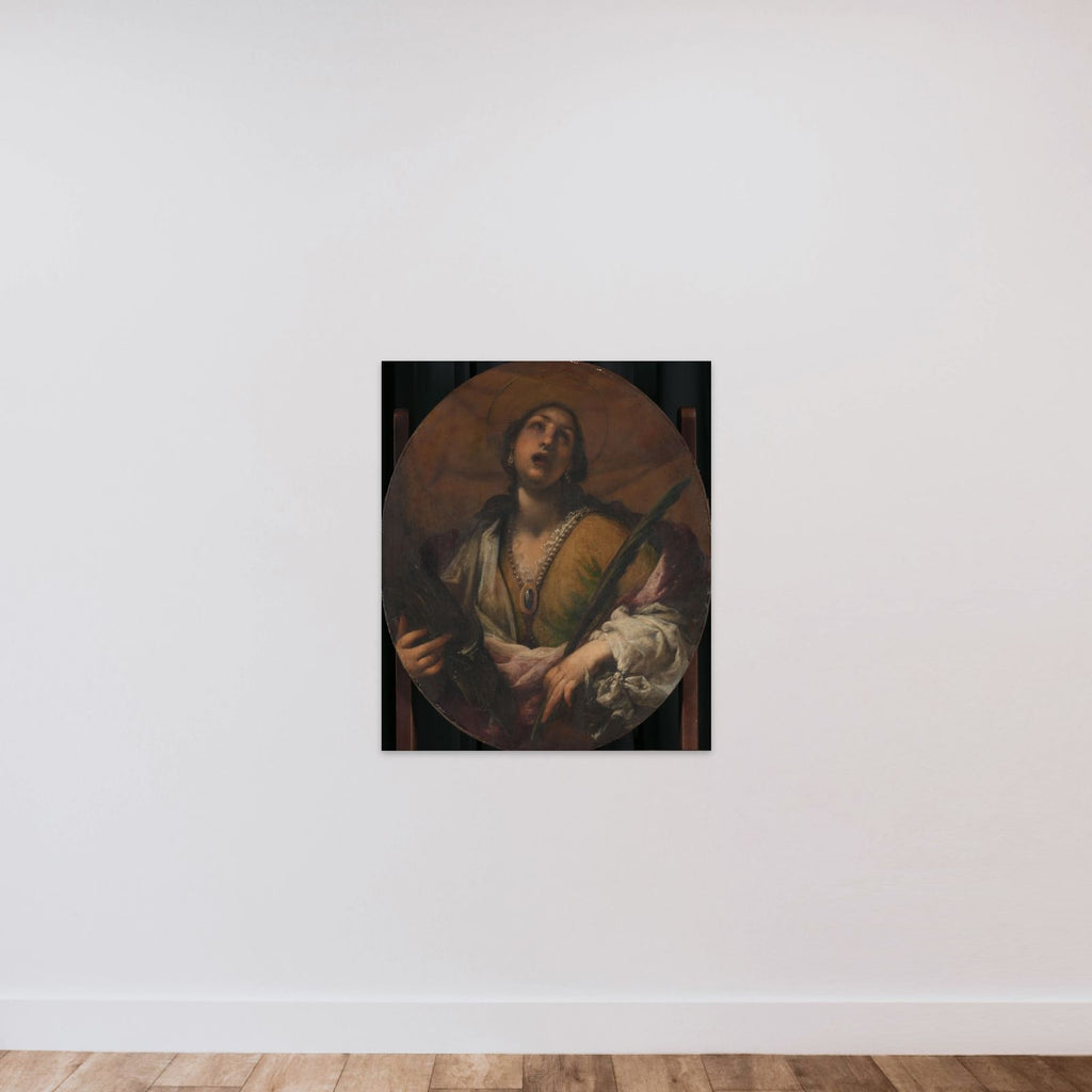 Saint Catherine unframed — shown to scale