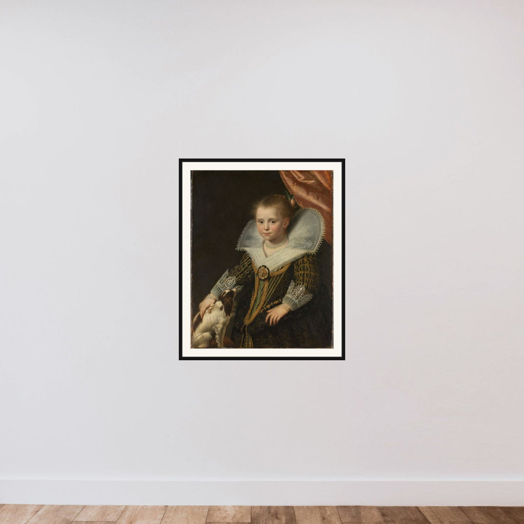 Portrait of a Girl, Known as ‘The Little Princess’ framed — shown to scale