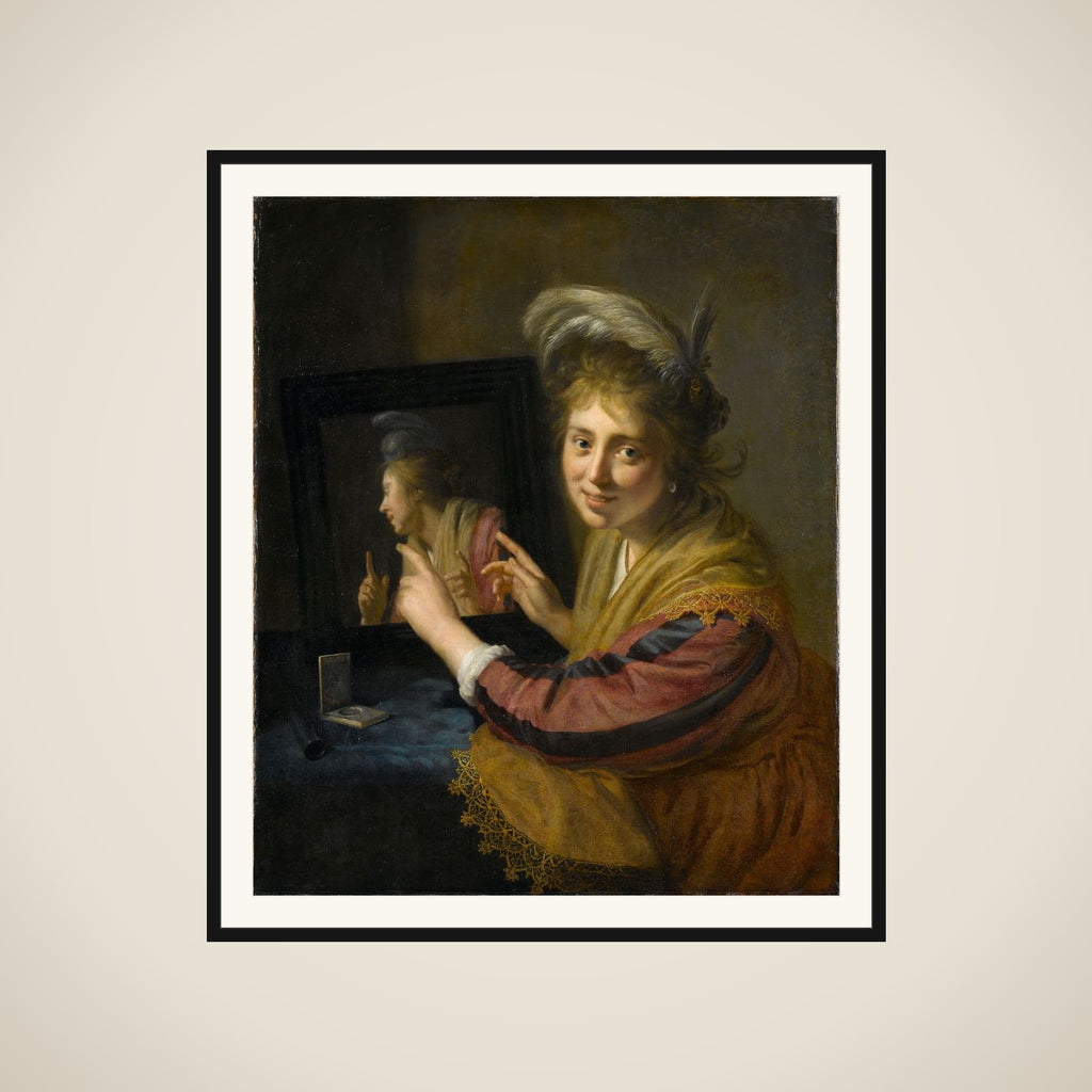 Girl at the Mirror framed