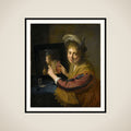Girl at the Mirror framed