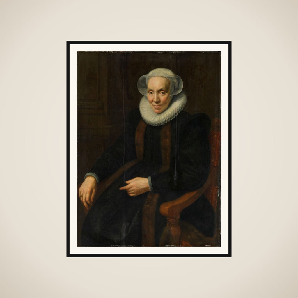 Portrait of Maria van Utrecht (c. 1552/53-1629). Wife of Johan van Oldenbarnevelt framed