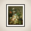 Still Life with Flowers and Fruit framed