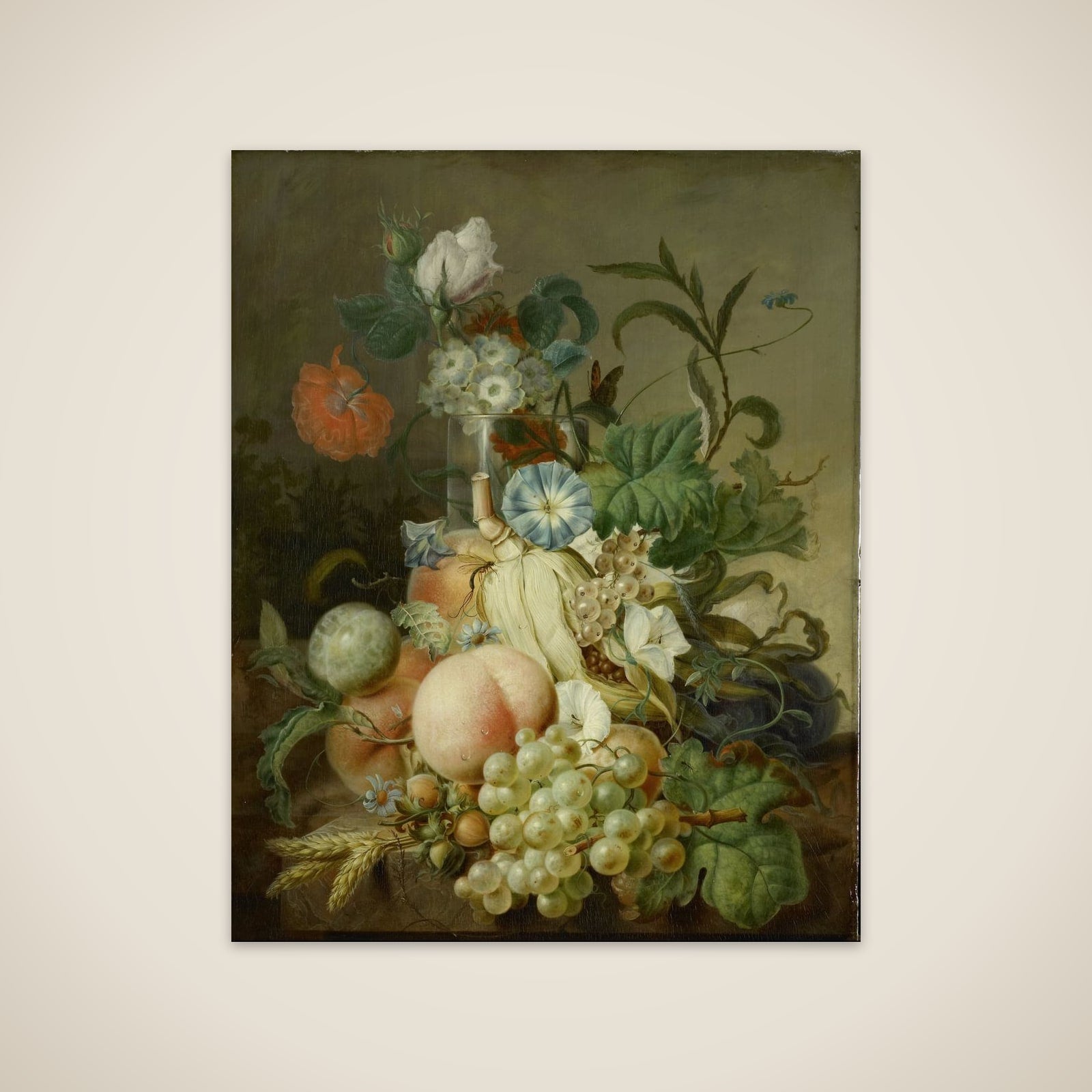 Still Life with Flowers and Fruit unframed print
