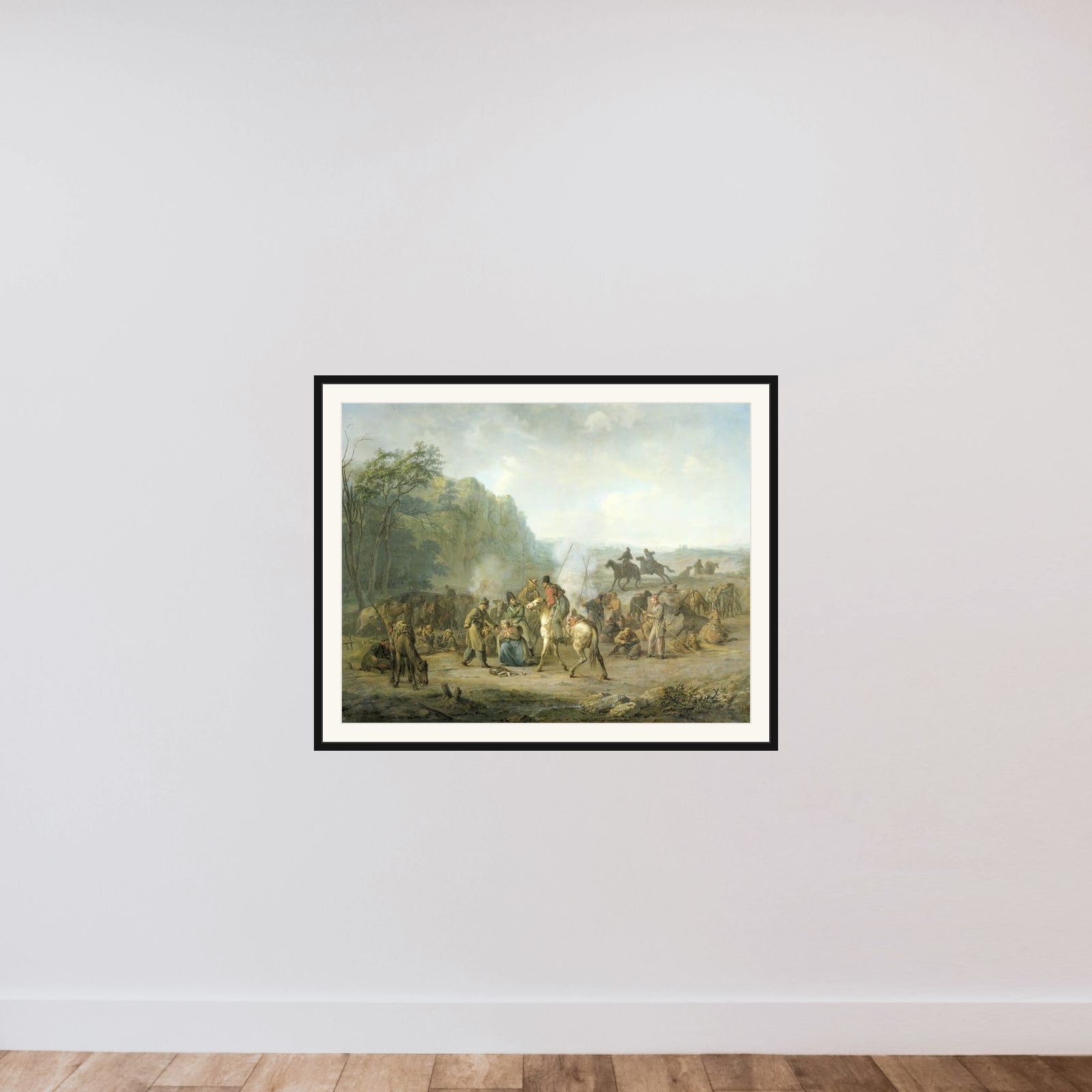 Cossack Bivouac, 1813 framed — shown to scale