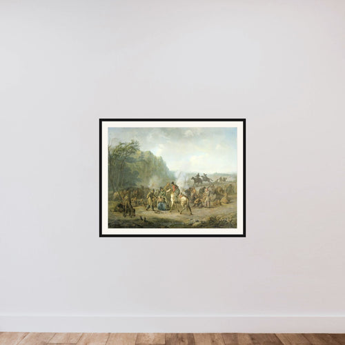 Cossack Bivouac, 1813 framed — shown to scale