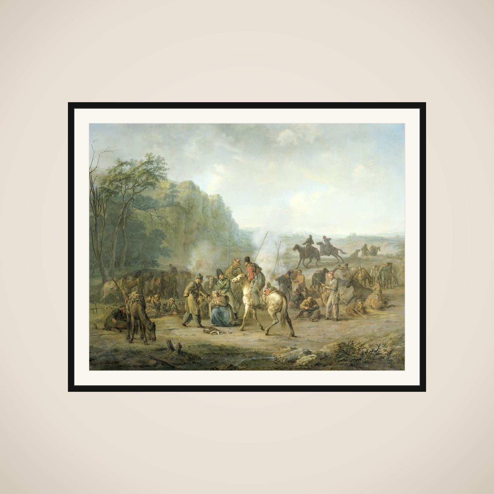 Cossack Bivouac, 1813 framed