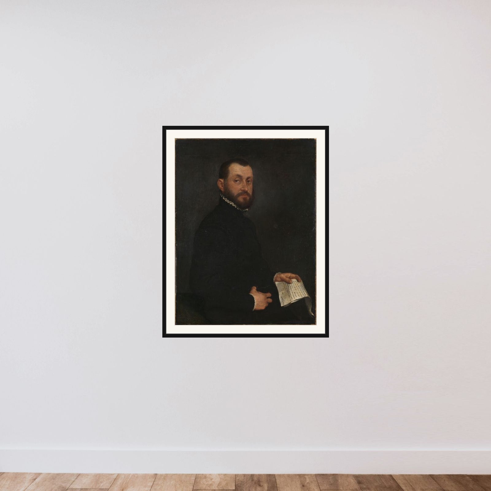 Portrait of a Man framed — shown to scale