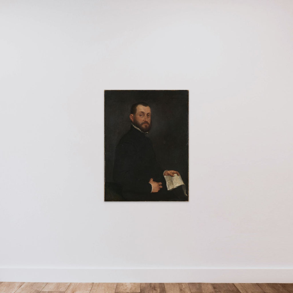 Portrait of a Man unframed — shown to scale