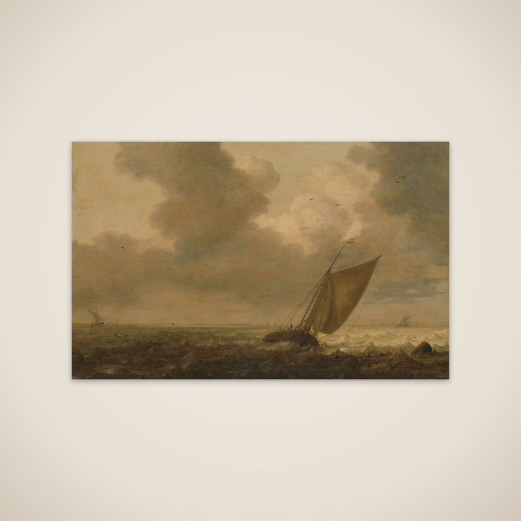 Fishing boat with the wind in the sails unframed print