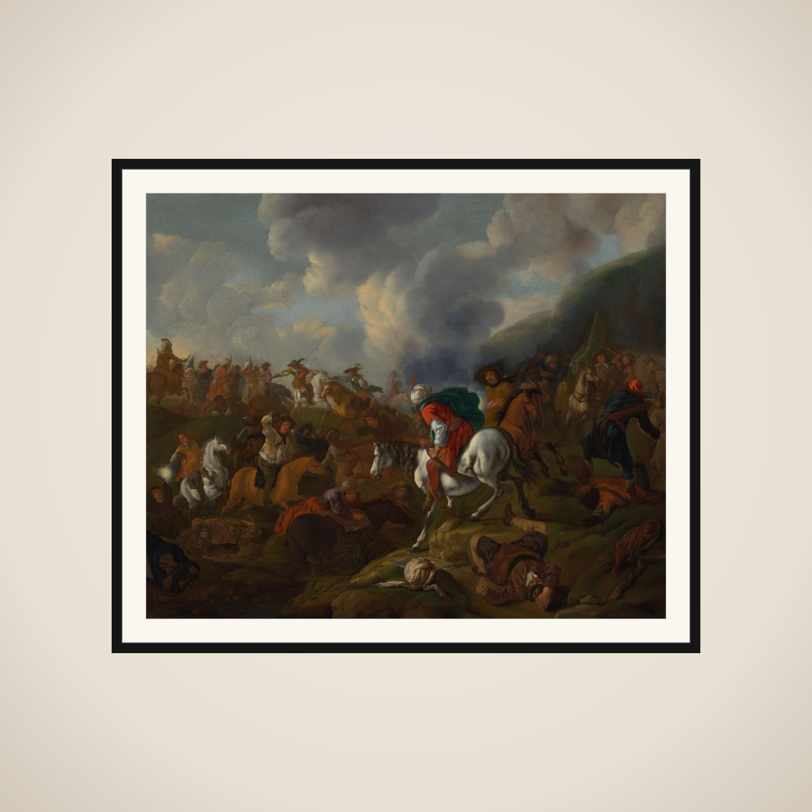 A Cavalry Encounter between Turkish Troops and the Troops of the Austrian Emperor framed