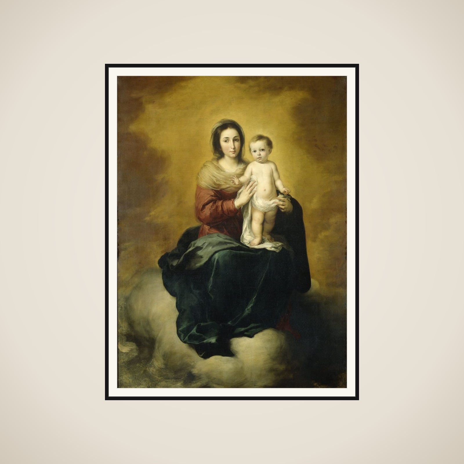 Virgin and Child framed