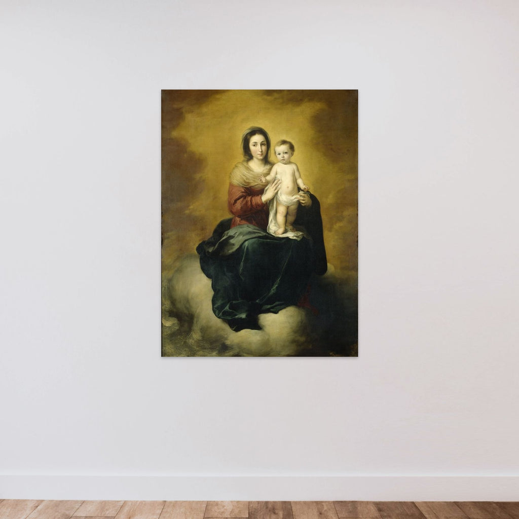 Virgin and Child unframed — shown to scale