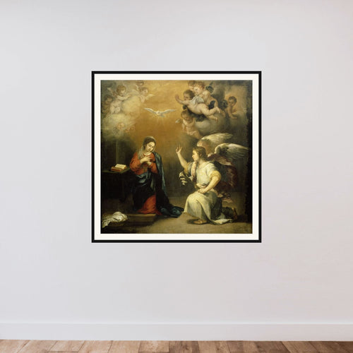Annunciation to the Virgin framed — shown to scale