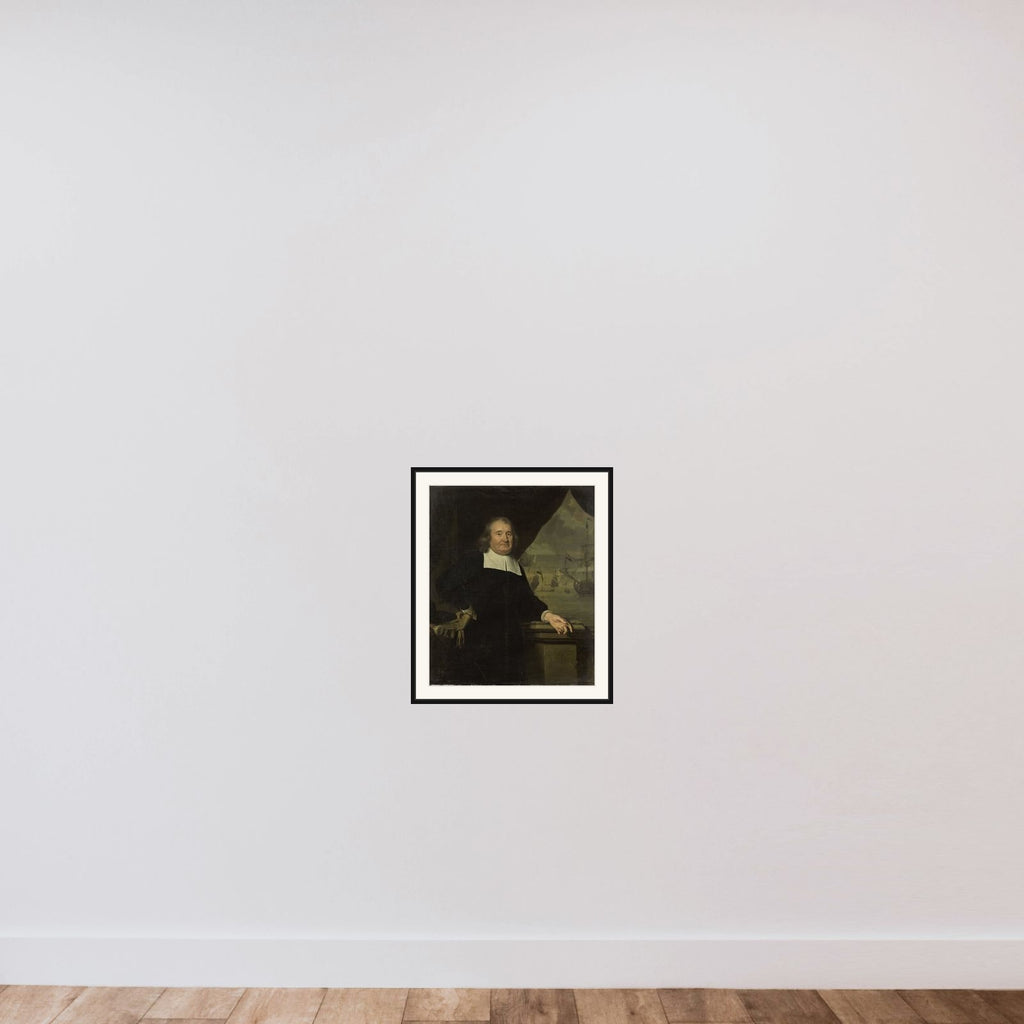 Portrait of a captain or ship-owner framed — shown to scale