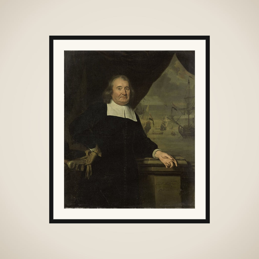 Portrait of a captain or ship-owner framed