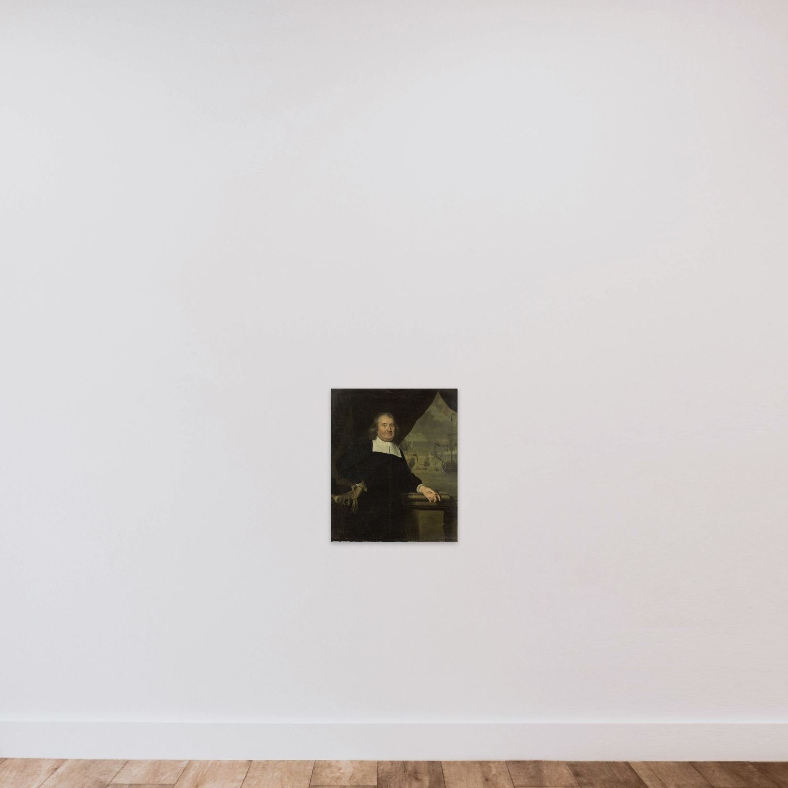 Portrait of a captain or ship-owner unframed — shown to scale