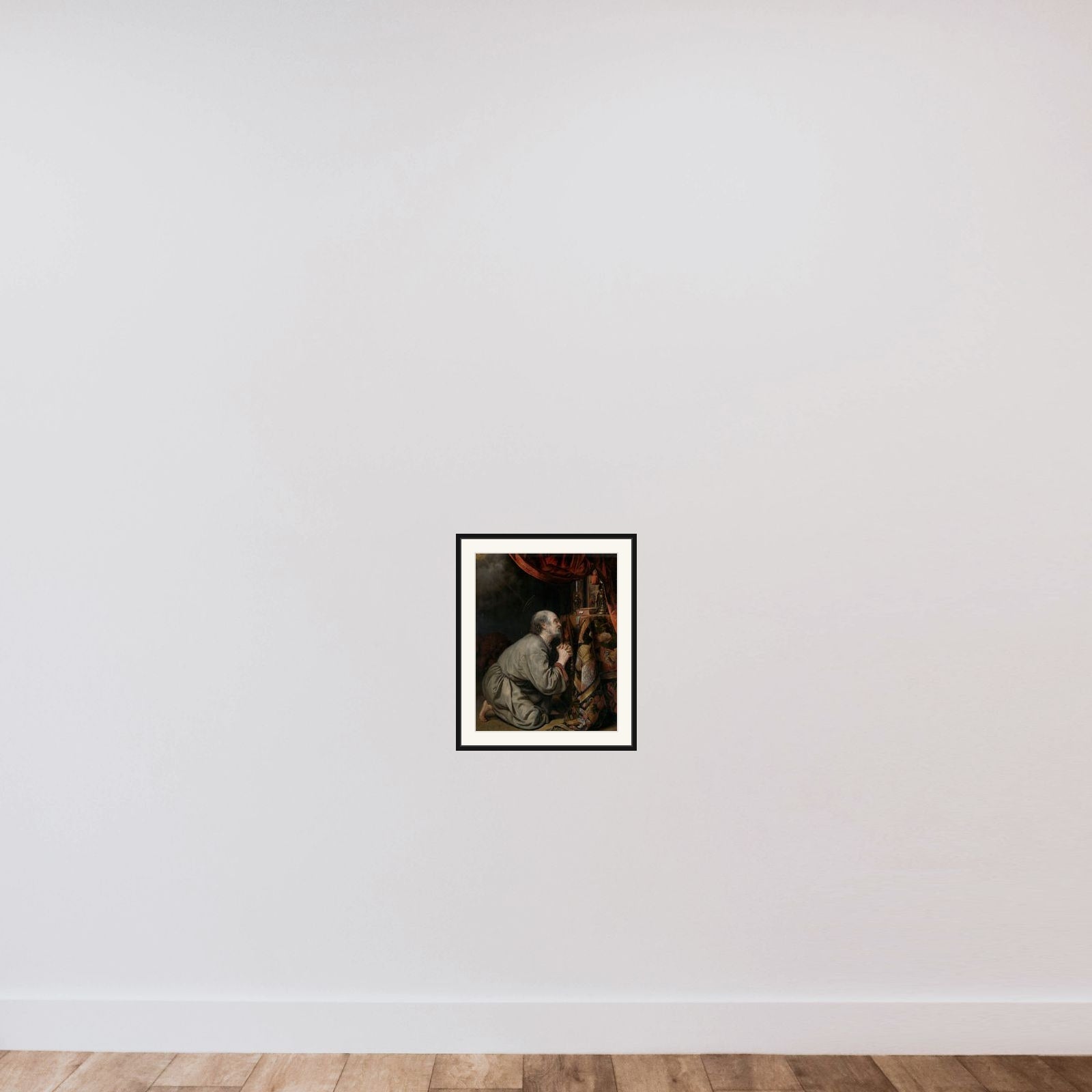 St. Jerome framed — shown to scale