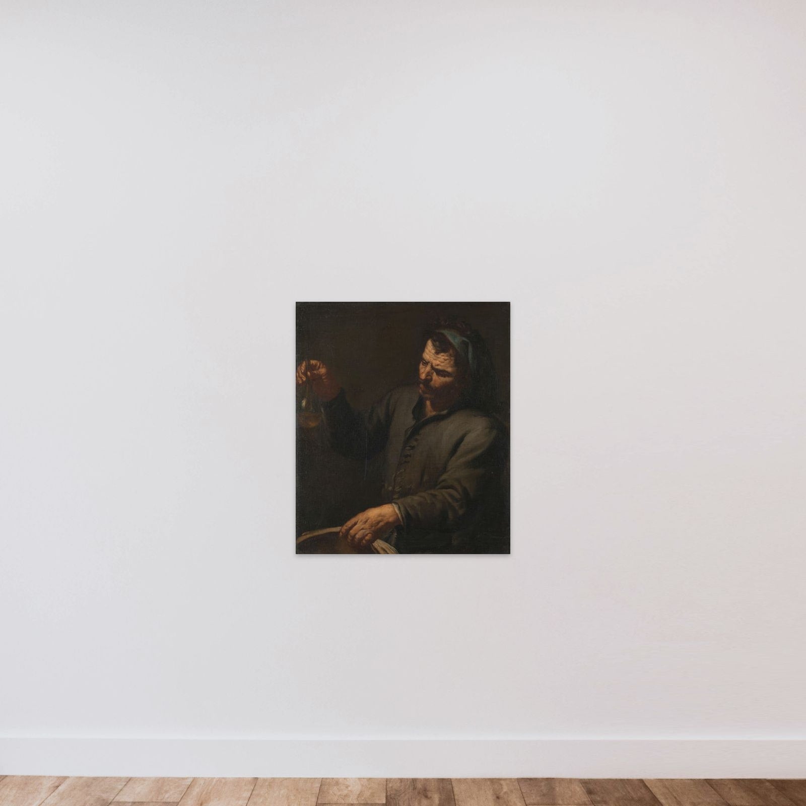 Man with Urine Bottle in his Hand unframed — shown to scale