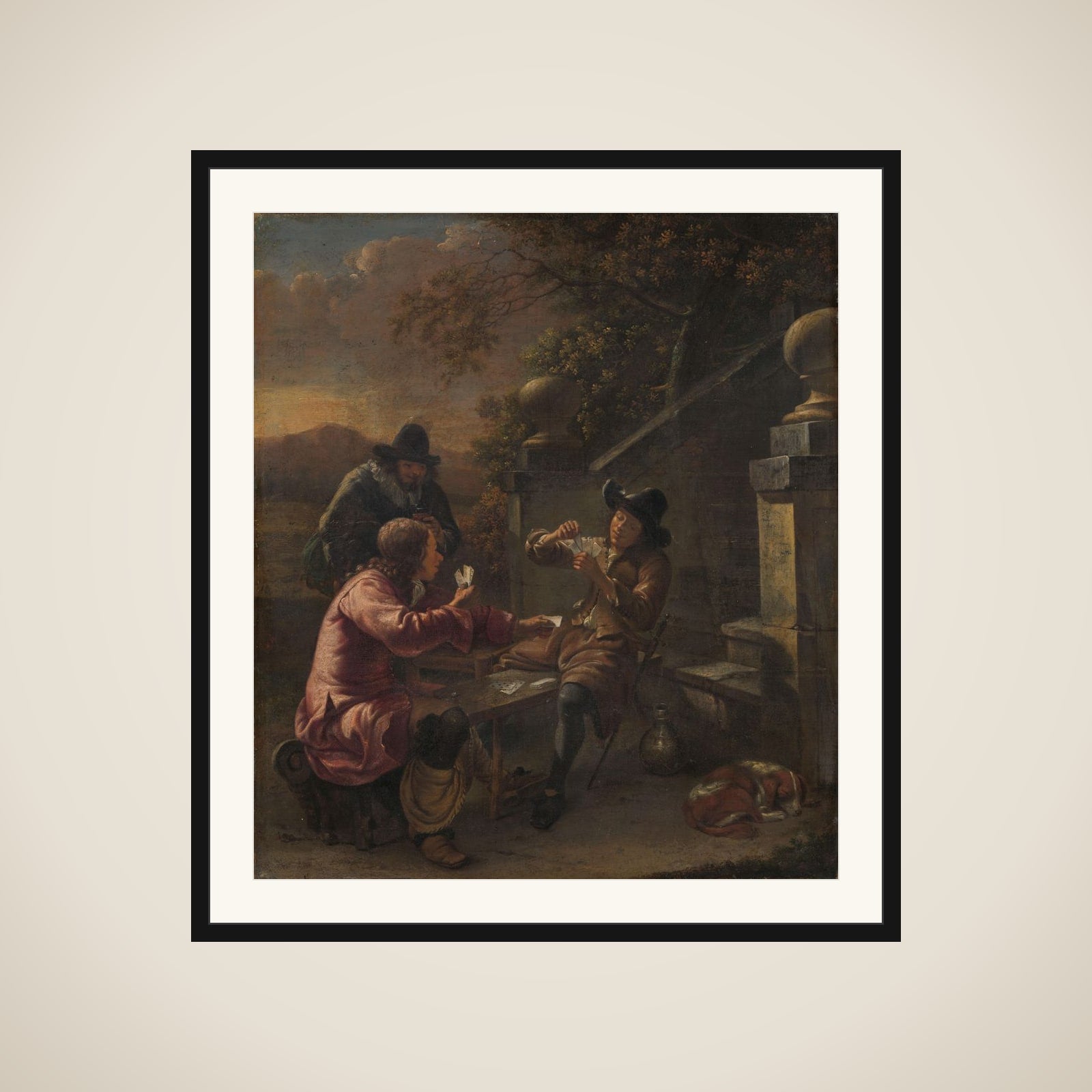 The card players framed