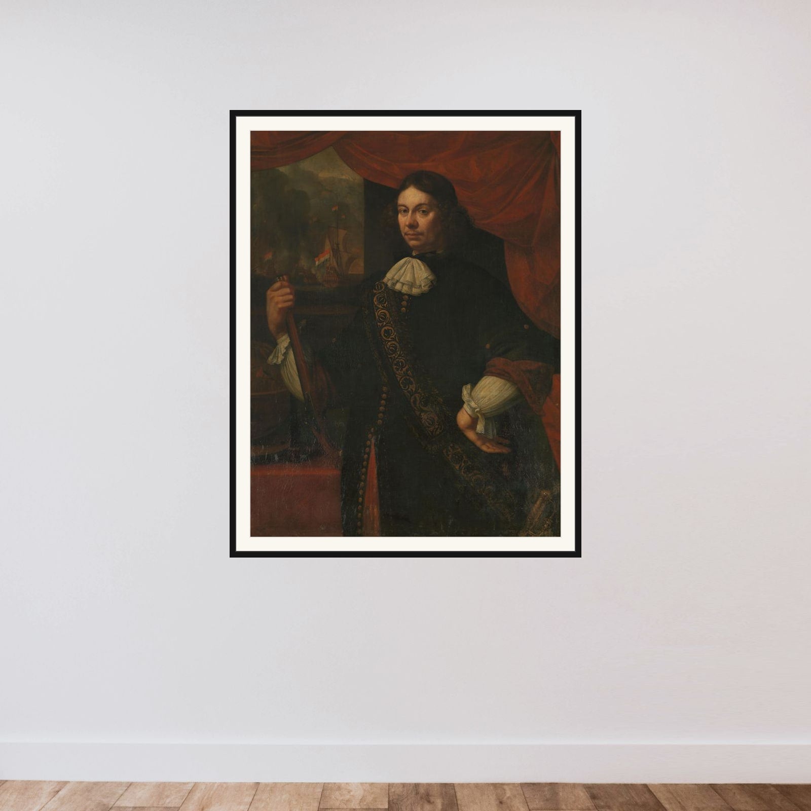 Portrait of Cornelis Jacobsz de Boer, Captain in the Navy framed — shown to scale