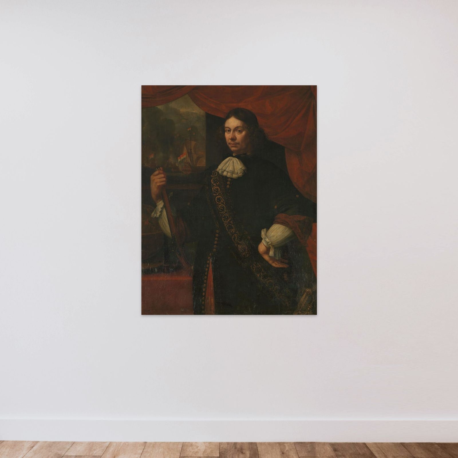 Portrait of Cornelis Jacobsz de Boer, Captain in the Navy unframed — shown to scale