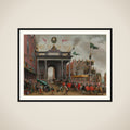 The Joyous Entry of François, Duke of Anjou (1556-1584), into Antwerp with a Triumphal Arch on St. Jan's Bridge, 19 February 1582 framed