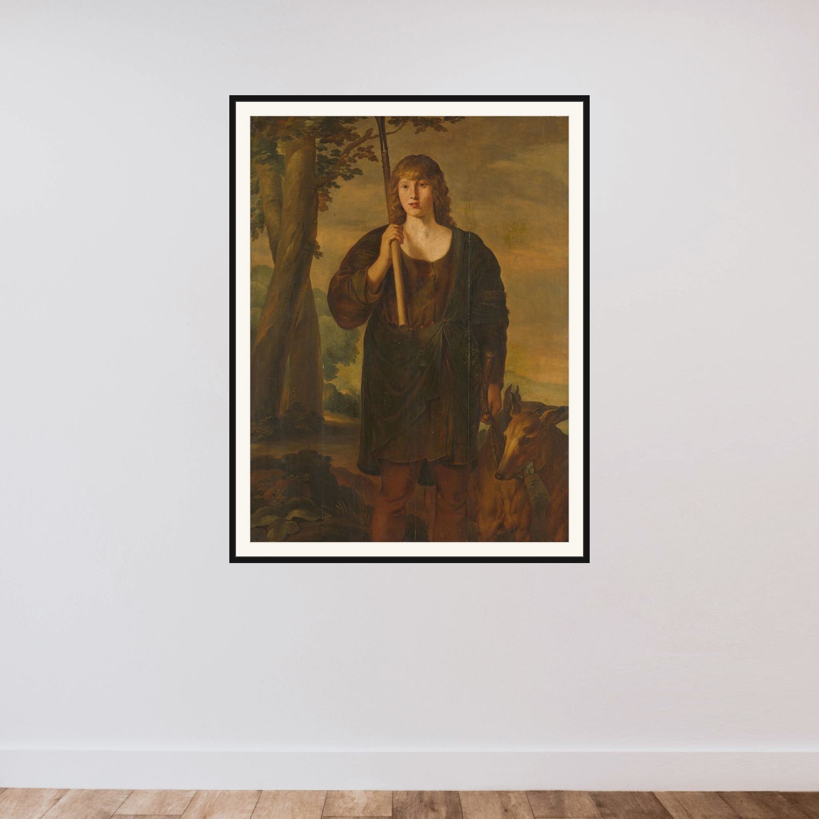 Adonis framed — shown to scale