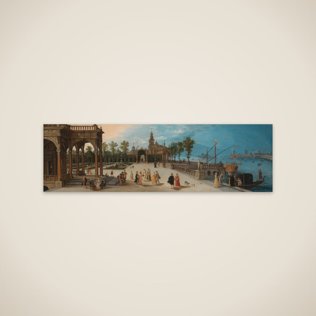 Dancing Party in the Forecourt of an Imaginary Palace with a Capriccio View of Venice in the Distance unframed print