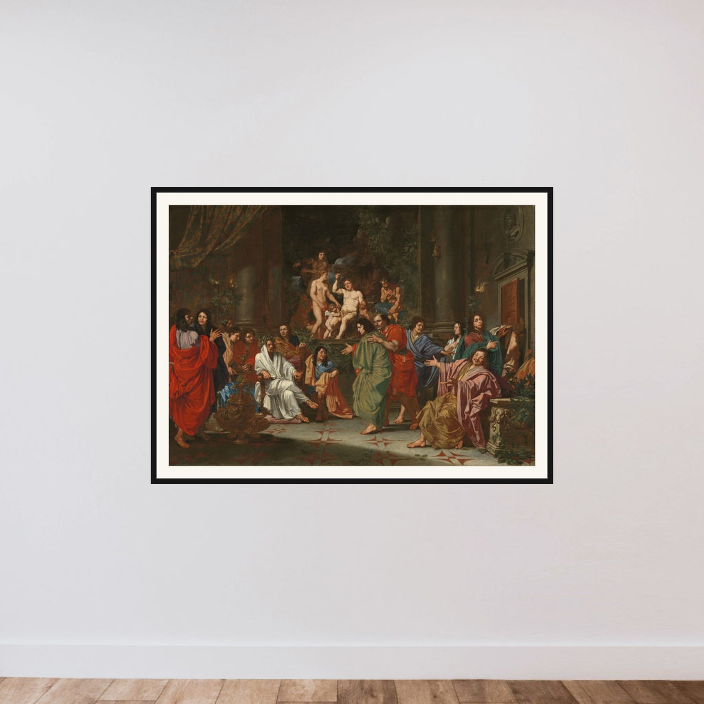 The Induction of a New Member into the Band of Northern Painters in Rome framed — shown to scale