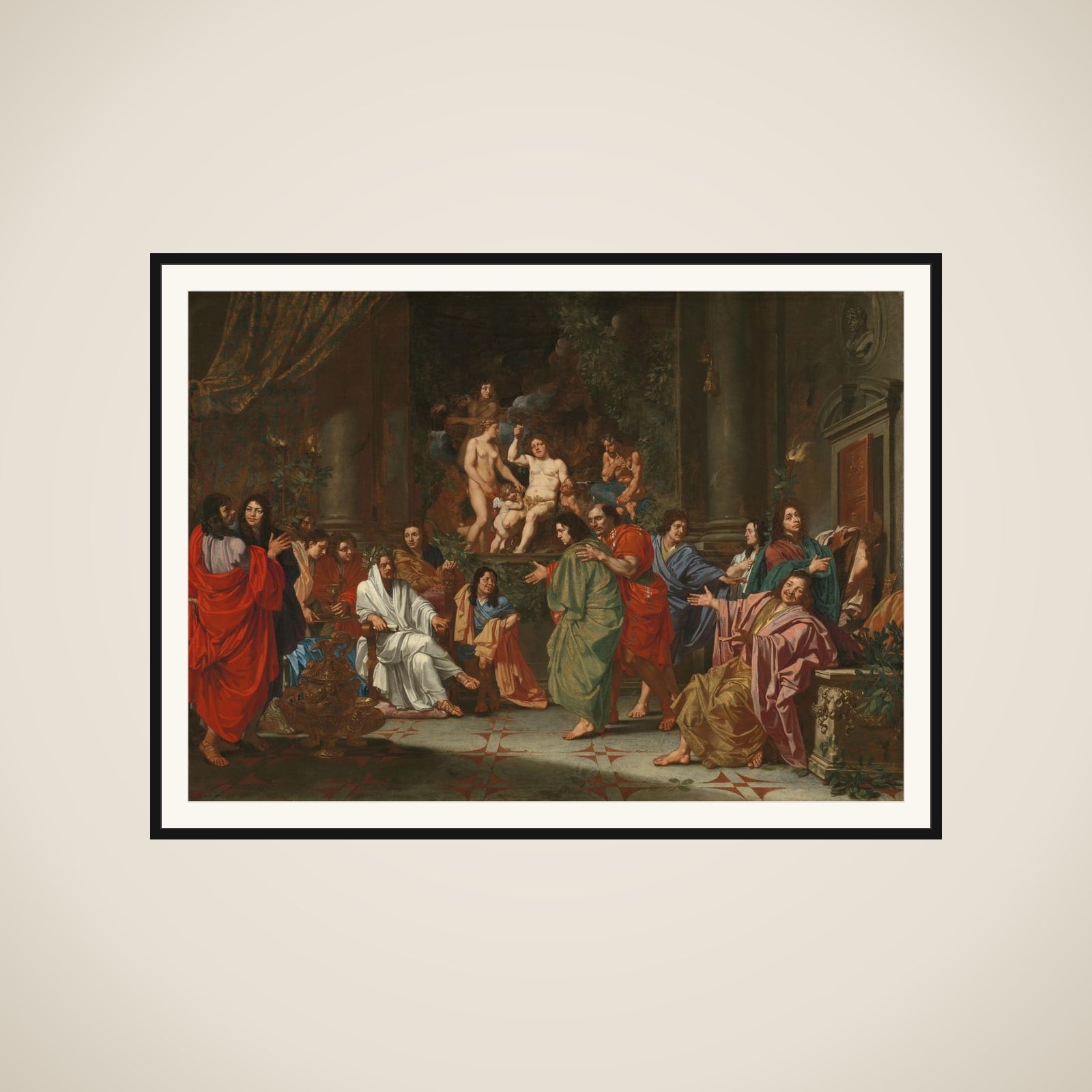 The Induction of a New Member into the Band of Northern Painters in Rome framed